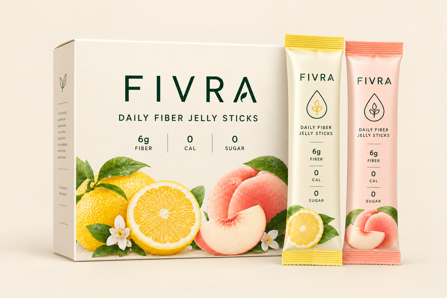 FIVRA daily prebiotic fiber jelly sticks box